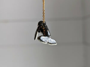 cute porcelain pendant humpback whale and gold