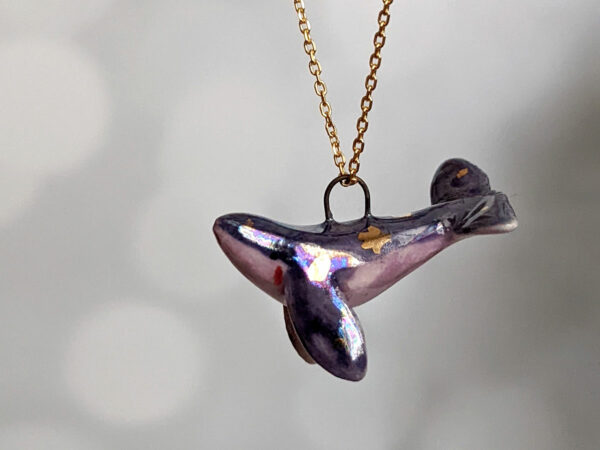 purple whale pendant