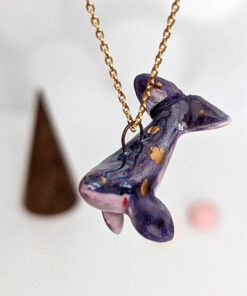 purple whale pendant