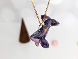 purple whale pendant