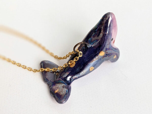 purple whale pendant