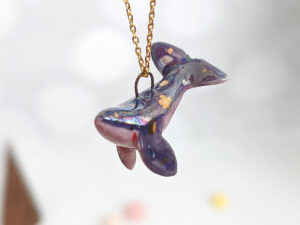 purple whale pendant