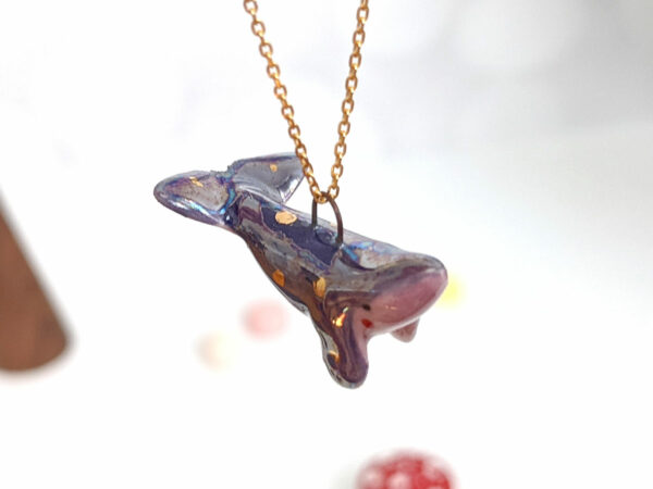 purple whale pendant