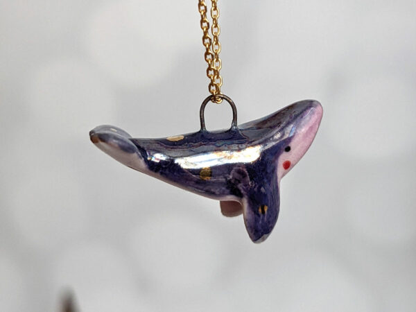 purple whale pendant