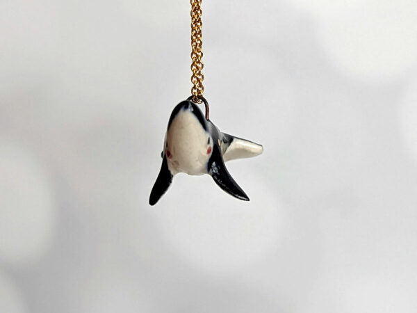 cute porcelain pendant humpback whale and gold
