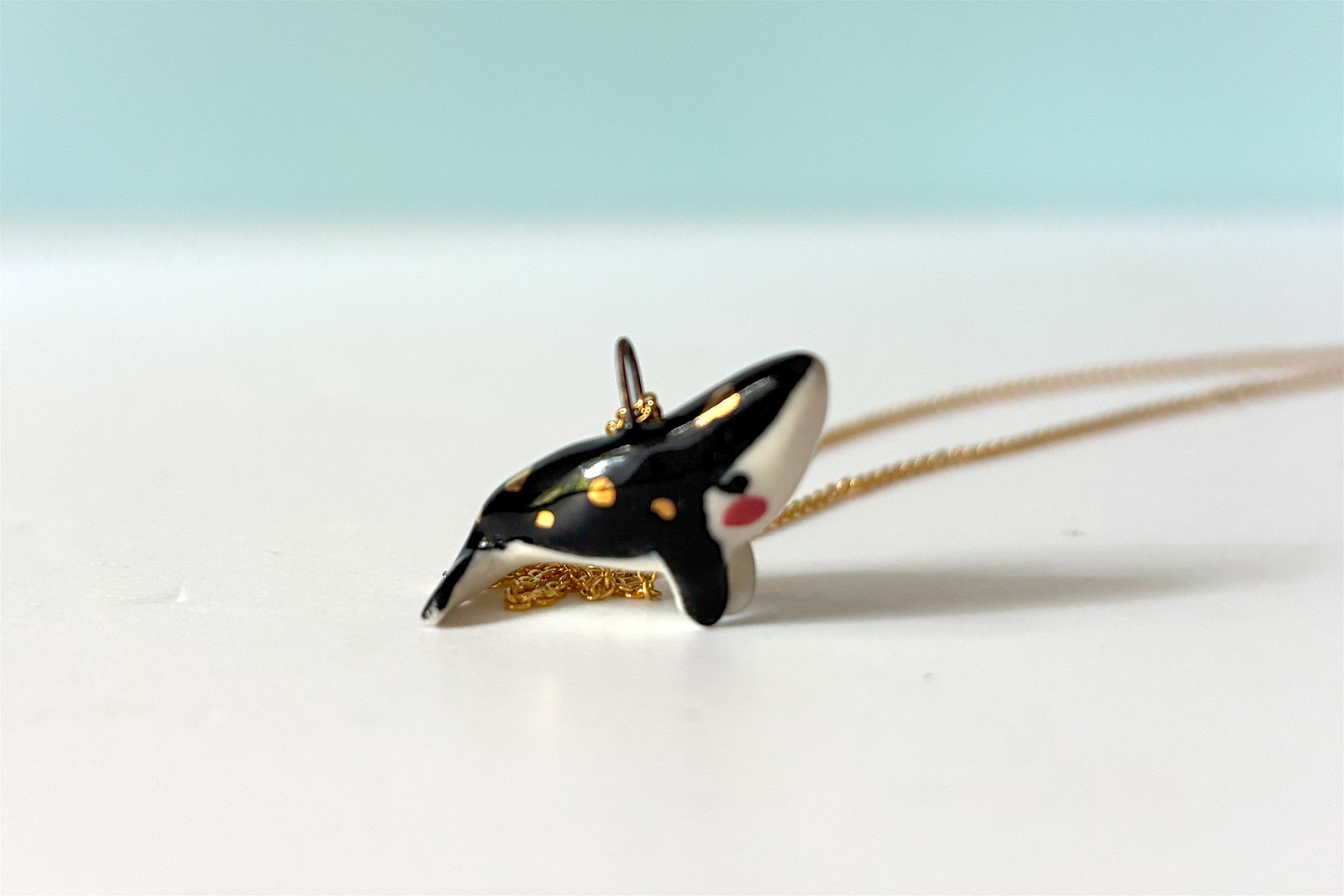 Alternative view of Porcelain Pendant - Night Sky Whale