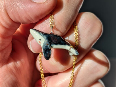Pendentif Porcelaine - Baleine nuit étoilée – Image 5