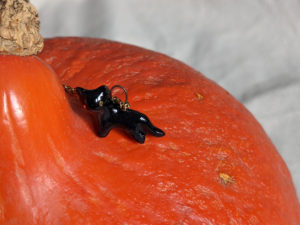 black cat porcelain pendant