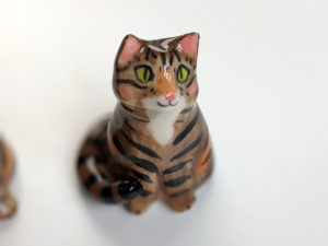 handmade tabby cat porcelain figurine