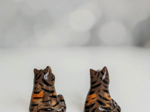 handmade tabby cat porcelain figurine