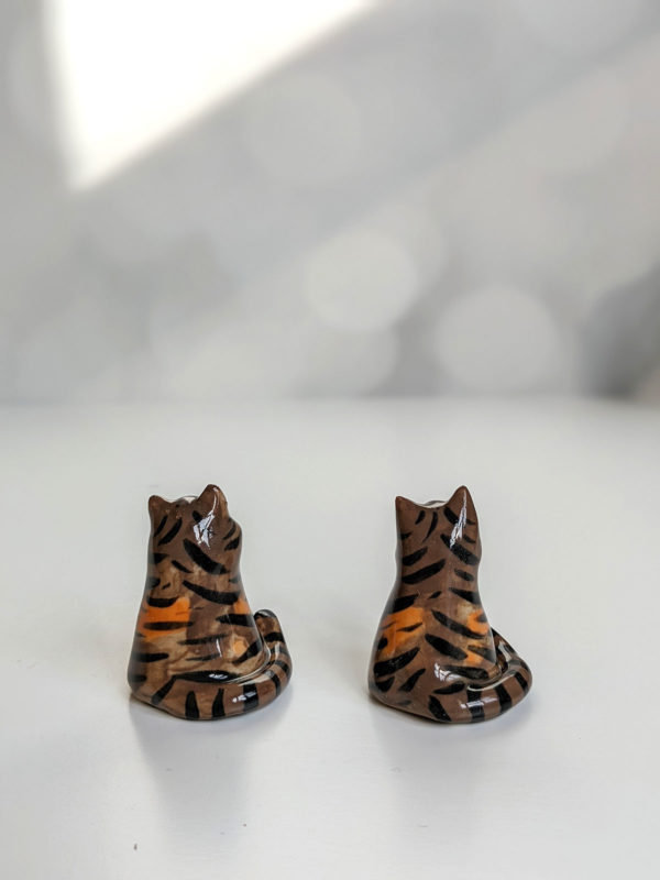 handmade tabby cat porcelain figurine