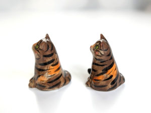 handmade tabby cat porcelain figurine