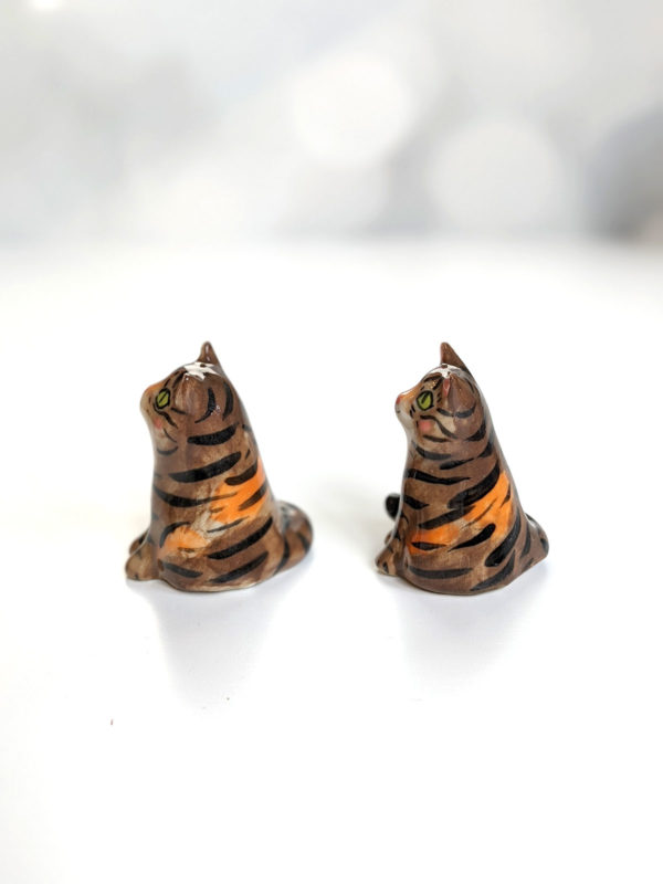 handmade tabby cat porcelain figurine