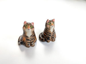 handmade tabby cat porcelain figurine