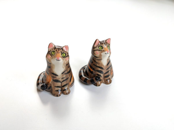 handmade tabby cat porcelain figurine