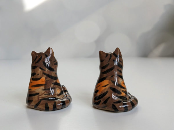 handmade tabby cat porcelain figurine