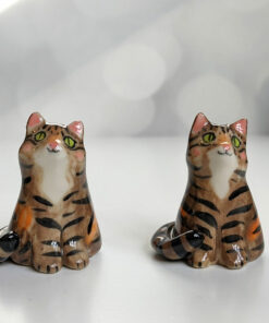 handmade tabby cat porcelain figurine