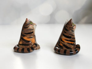 handmade tabby cat porcelain figurine