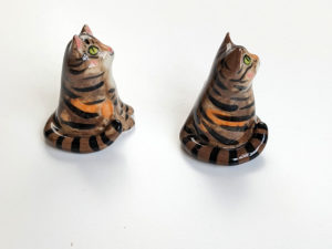 handmade tabby cat porcelain figurine