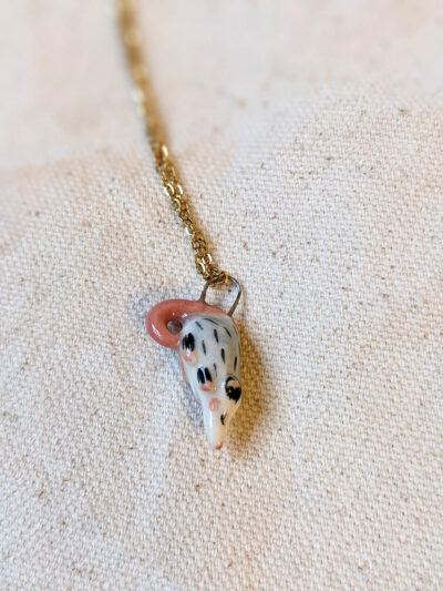 Porcelain Pendant : Opossum Hanging out - Image 7