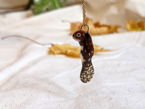 porcelain beaver pendant