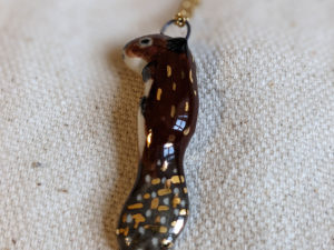 porcelain beaver pendant