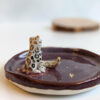 snow leopard jewelry dish