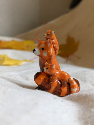 Figurine porcelaine - Famille de Panda Roux – Image 7