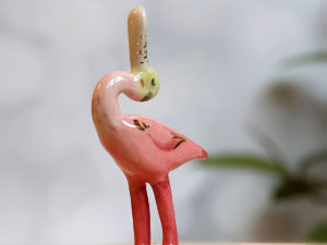 roseated spoonbill porcelain figurine