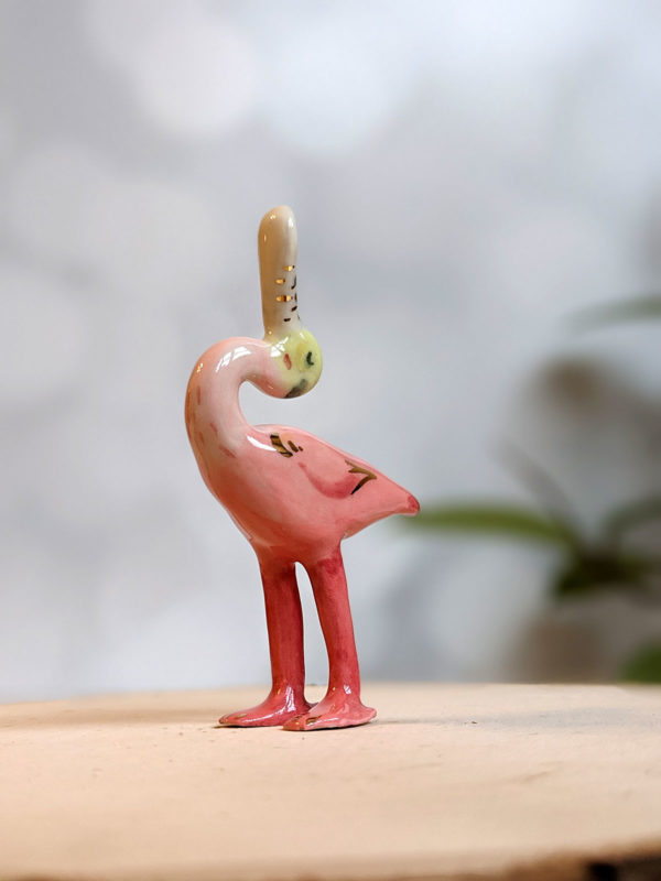 roseated spoonbill porcelain figurine