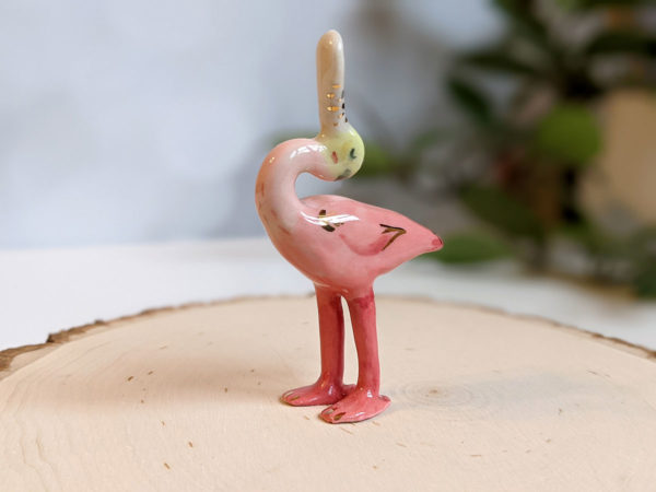 roseated spoonbill porcelain figurine