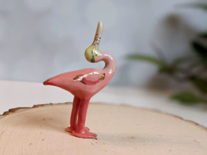 roseated spoonbill porcelain figurine