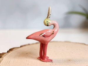 roseated spoonbill porcelain figurine