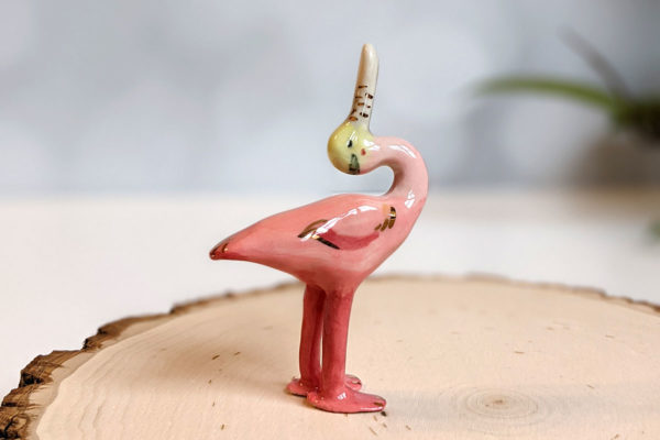 roseated spoonbill porcelain figurine