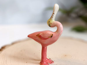 roseated spoonbill porcelain figurine