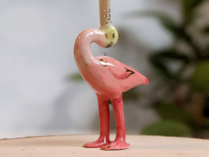 roseated spoonbill porcelain figurine