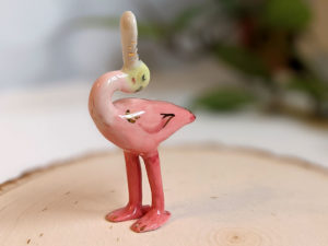 roseated spoonbill porcelain figurine