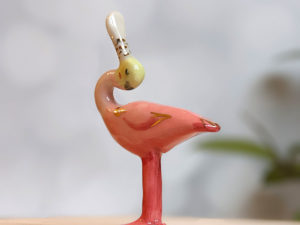 roseated spoonbill porcelain figurine