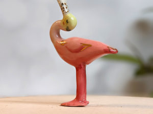 roseated spoonbill porcelain figurine