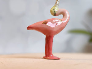 roseated spoonbill porcelain figurine