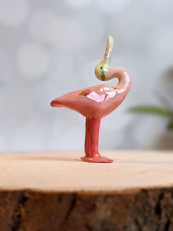 roseated spoonbill porcelain figurine