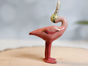 roseated spoonbill porcelain figurine