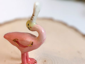 roseated spoonbill porcelain figurine