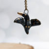 scorpio crow pendant porcelain gold