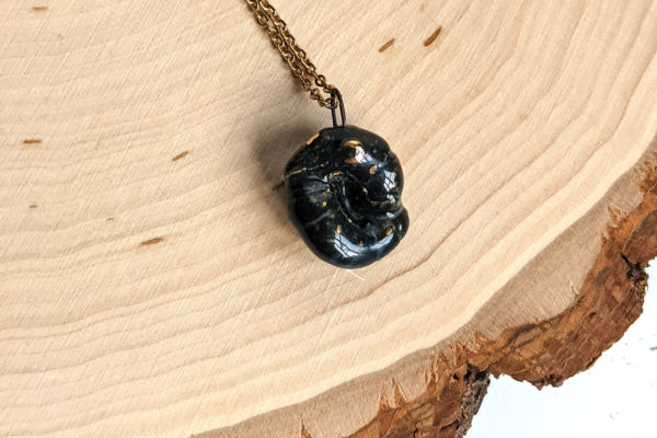 gemini armadillo pendant porcelain gold