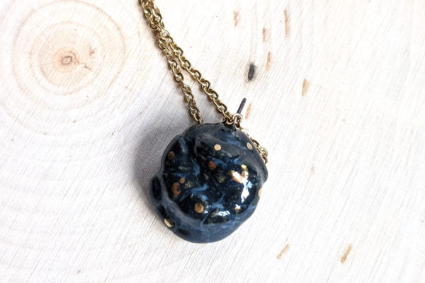 gemini armadillo pendant porcelain gold