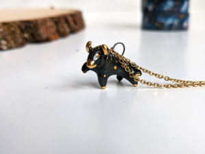 Ceramics pendant zodiac taurus