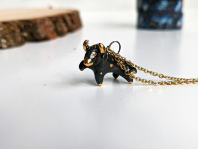 Ceramics pendant zodiac taurus