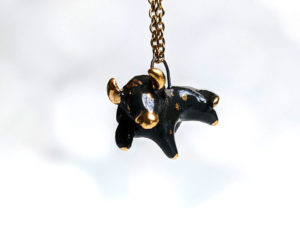 Ceramics pendant zodiac taurus