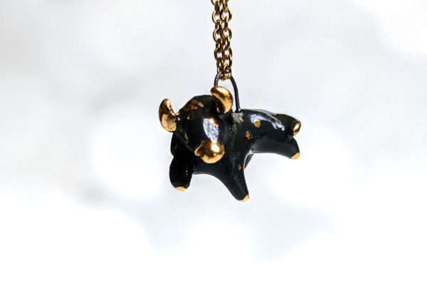 Ceramics pendant zodiac taurus